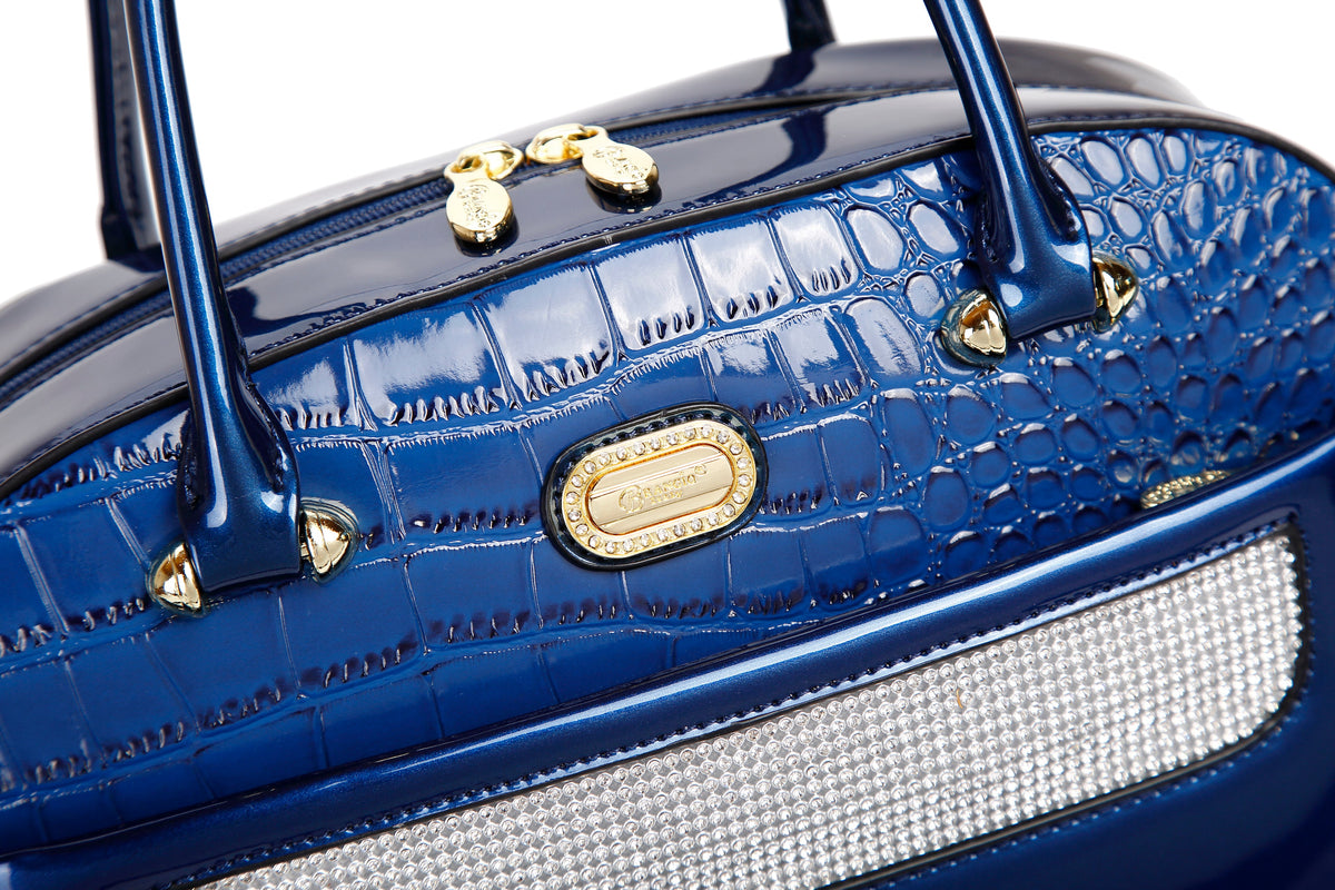 Brangio Italy Luxury Glossy Patent Leather Satchel Bag