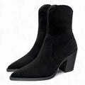 Retro Slim Pointed-Toe Ankle Boots For Women
