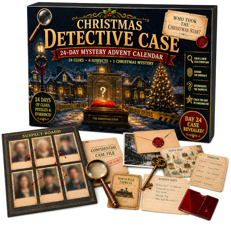 24-Tage-Mystery-Abenteuer-Adventskalender – Weihnachts-Puzzle-Escape-Room-Spiel mit 6 Themen, tägliche Überraschungsentdeckung