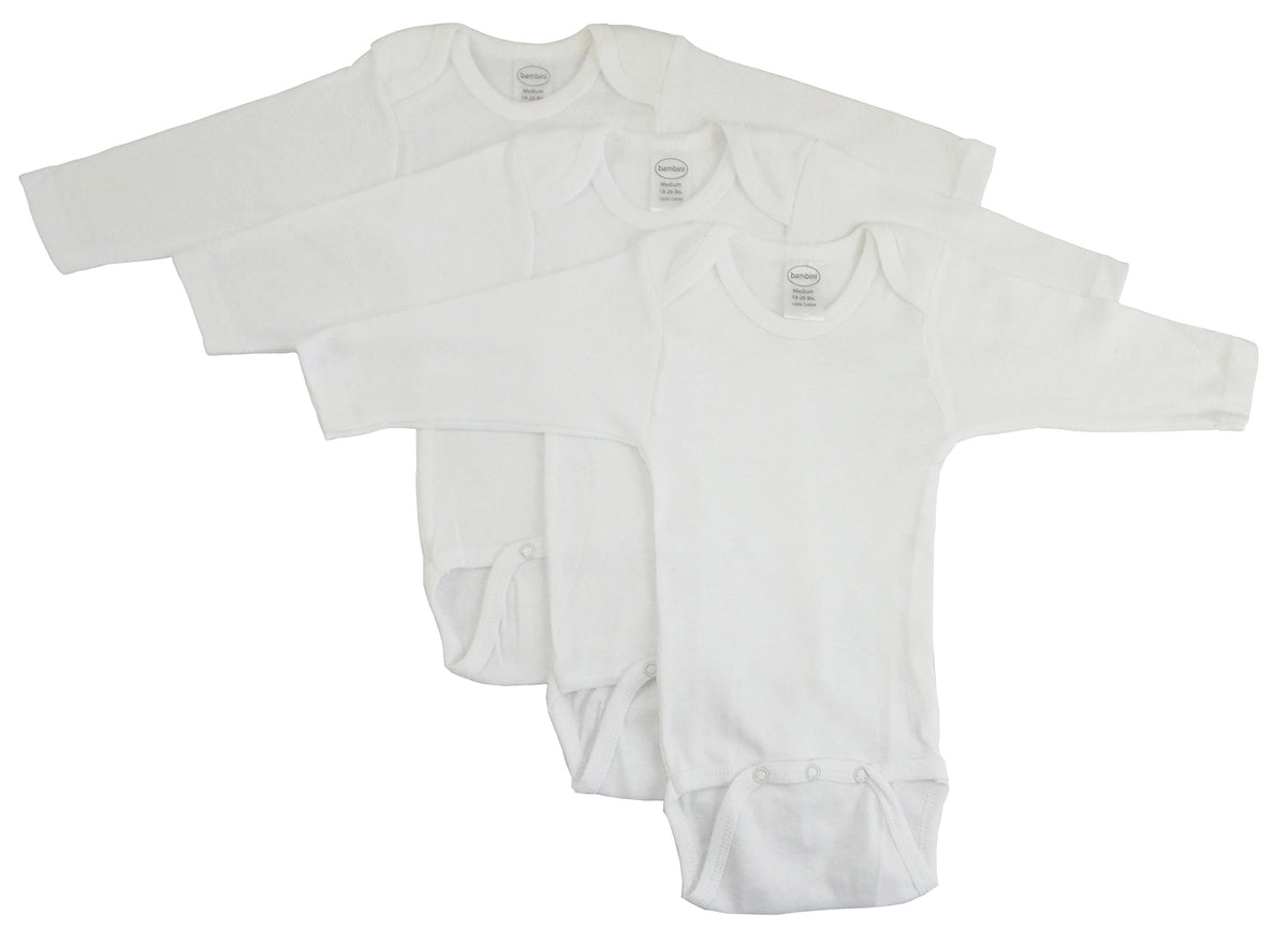 Paquete de 3 bodies de manga larga blancos Bambini