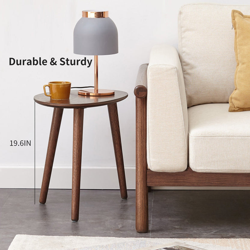 (SINGLE) Center Table Low Table 100% Solid Oak Wood Top Plate Desk Pebble Shaped Natural Wooden Coffee Table Width 50 X