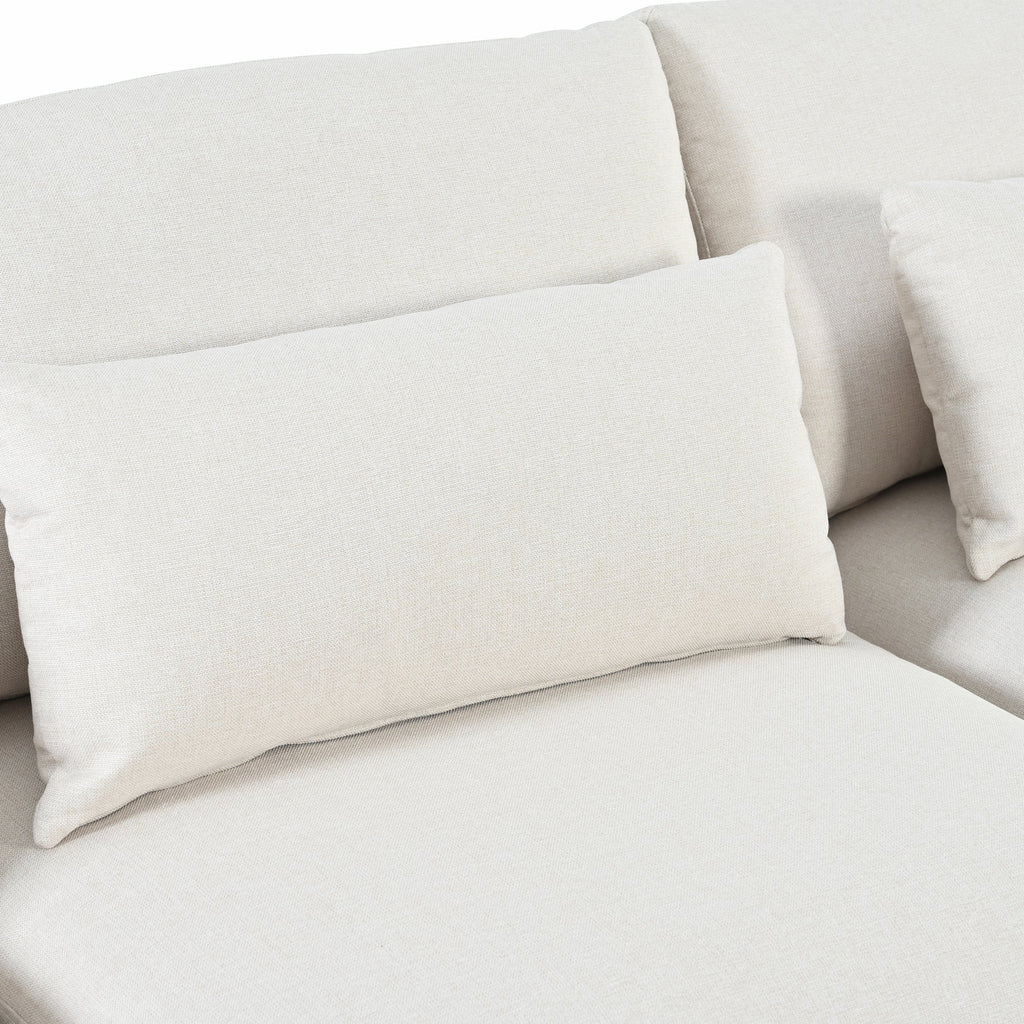 Sofá modular en forma de L con cojines de respaldo extraíbles, 3 almohadas y 2 espacios de almacenamiento, adecuado para salas de estar, ofi