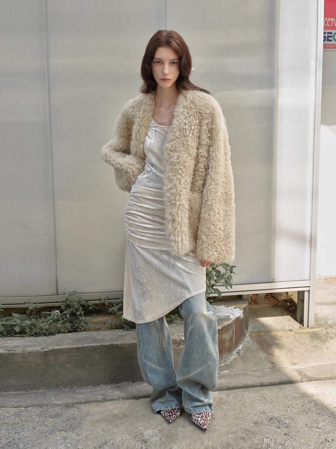Castle Dusk Fashionable Casual V-Neck Italian Tuscan Sheepskin Coat