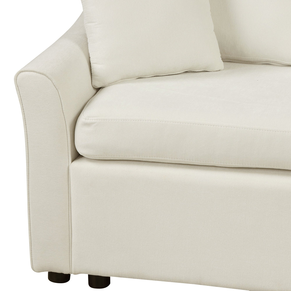 124.8"l-Shaped Sofa Convertible Sofa Bed Pull Out Sofa Sleeper With Two Back Pillows, Two USB Ports and Two Power Socket