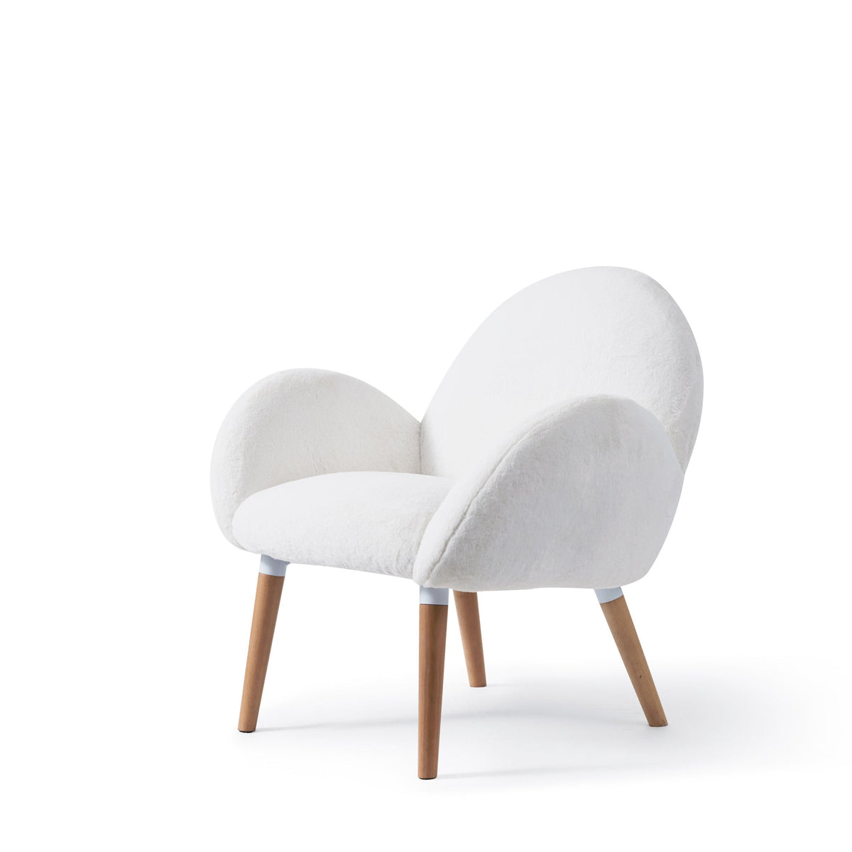 Pure Solid Wood Beech Frame Imitation Lamb Fabric Sofa Chair, Suitable for Living Room and Hotel