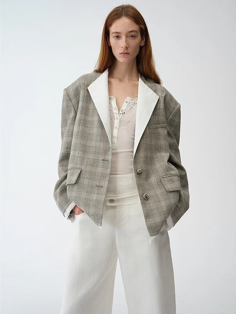 Blazer de lana con solapa en contraste estilo "Old Money" de London Diary