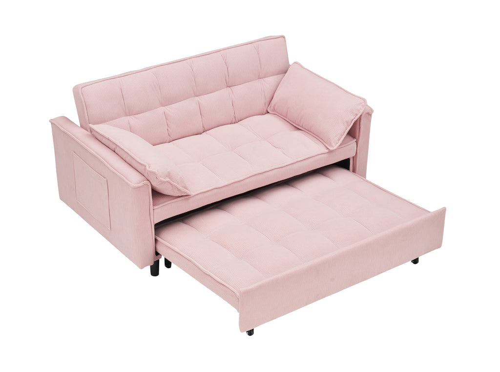 Folding Sofa Bed With Adjustable Back Access to Sofa Recliner Single Bed Adult Modern Chair Bed ,Pink