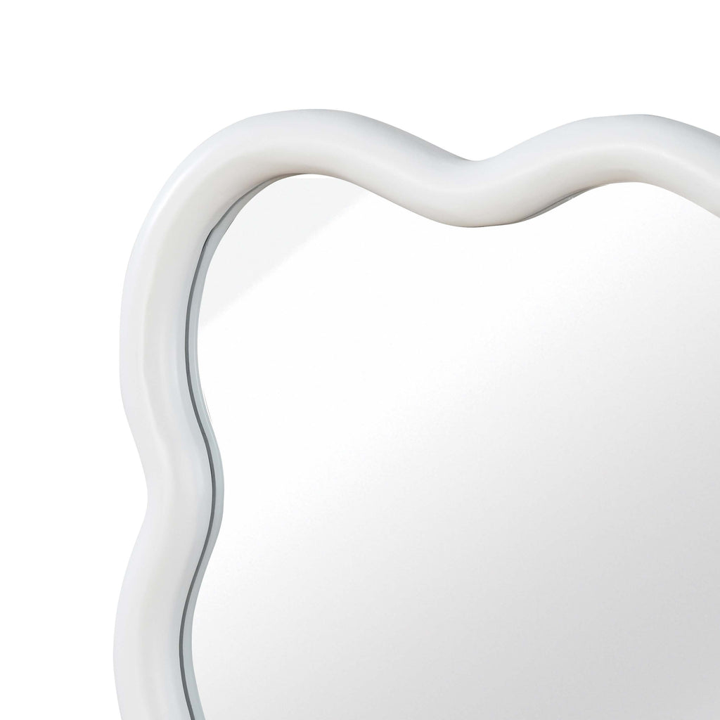 30'x40' Wavy Rectangle Solid Wood Frame Decorative Mirror,For Bedroom, Bathroom, Living Room, Entryway