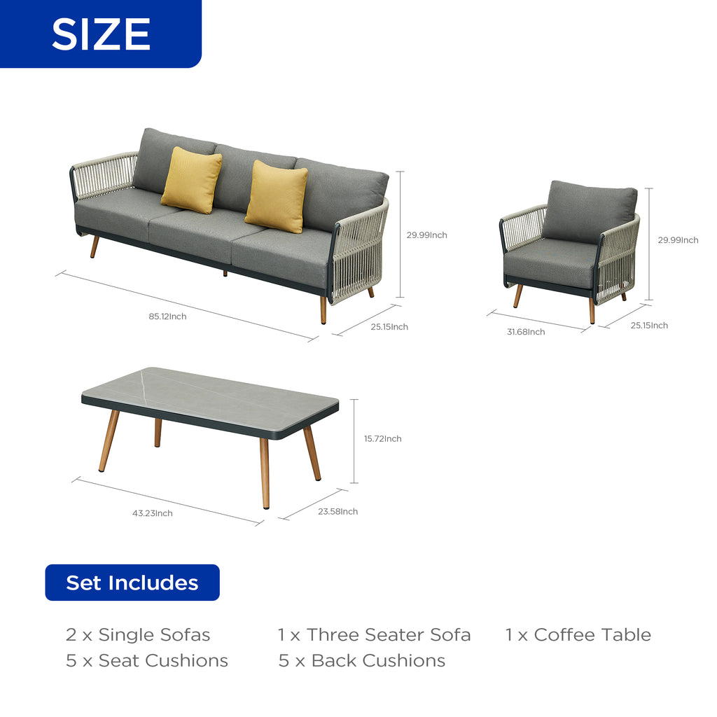 HIGOLD Bay 5-Seater outdoor conversation sofa set