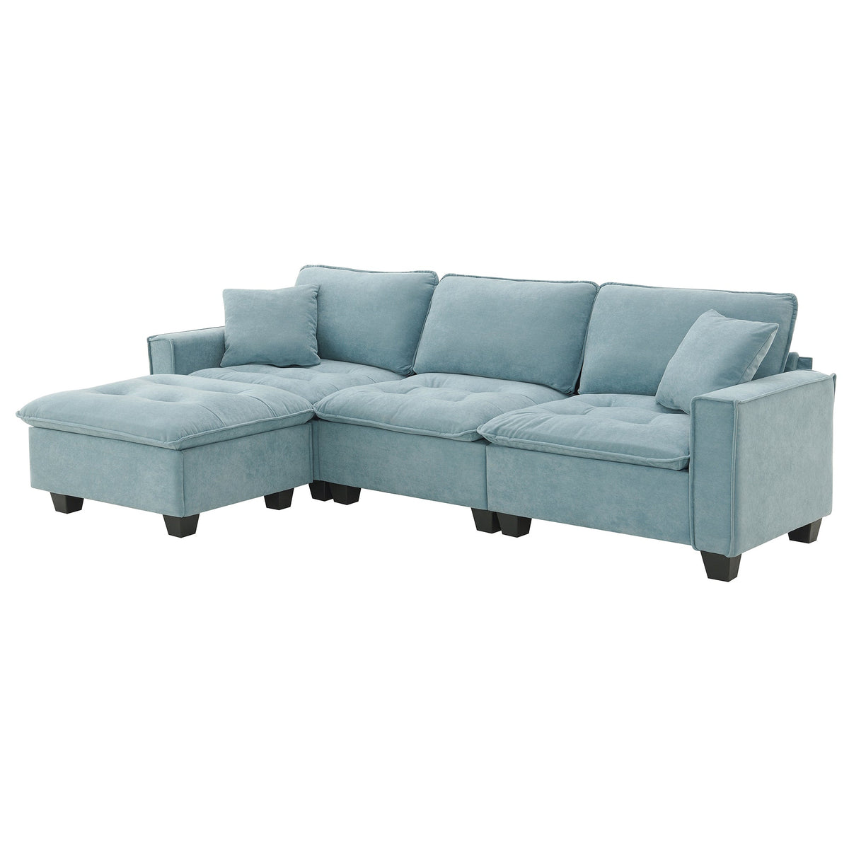 Sofá seccional convertible moderno de 100*59", sofá en forma de L reversible con cojines gratis, sofá cama de terciopelo de gamuza de 4 plazas