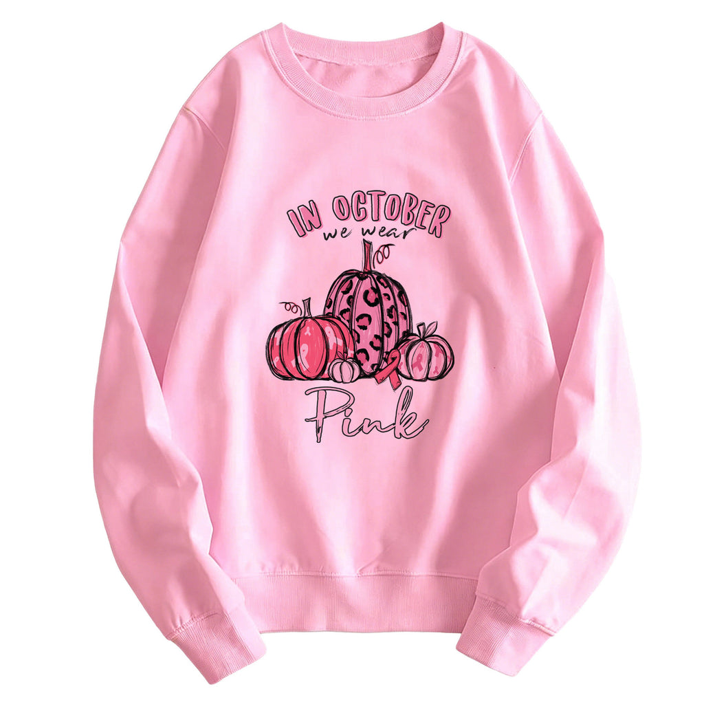 Round neck printed hoodie