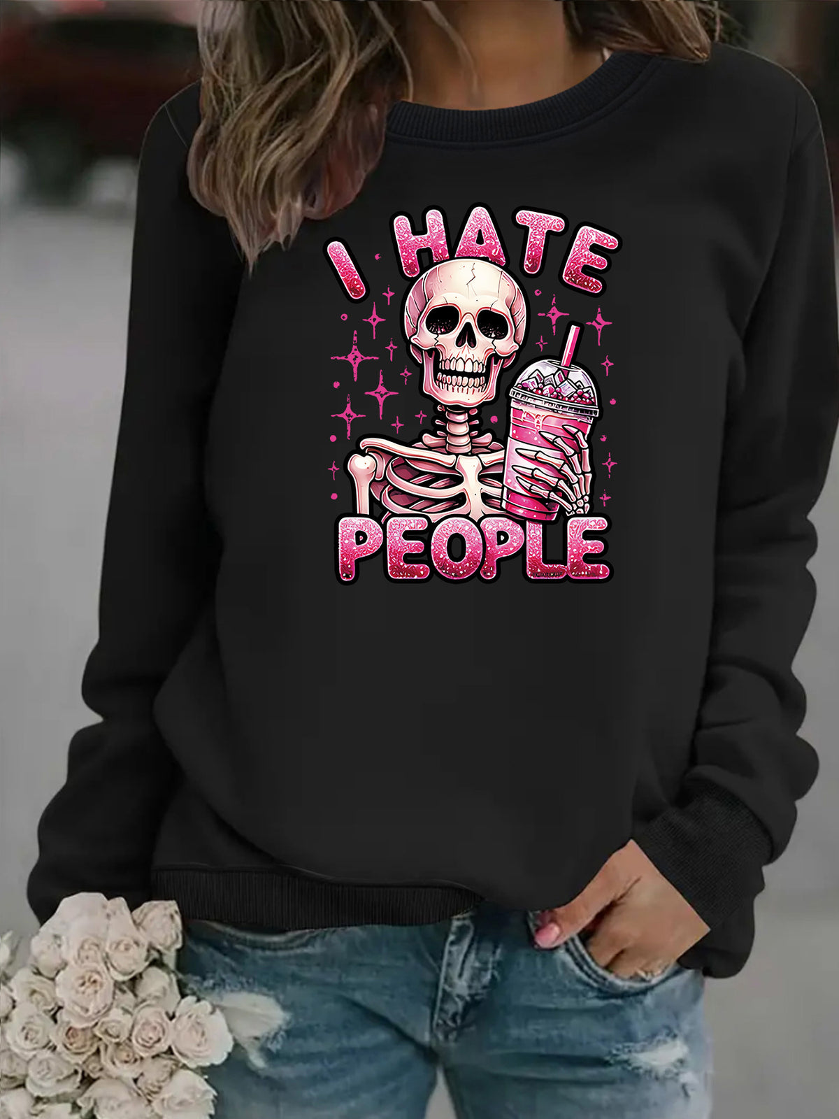 Sweat-shirt ample en velours