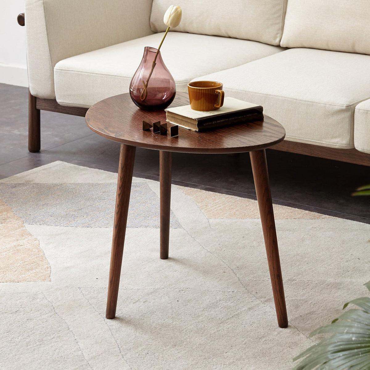 (INDIVIDUAL) Mesa de centro Mesa baja Tablero 100% madera maciza de roble Escritorio con forma de guijarro Mesa de café de madera natural Ancho 50 X