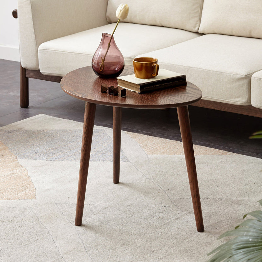 (SINGLE) Center Table Low Table 100% Solid Oak Wood Top Plate Desk Pebble Shaped Natural Wooden Coffee Table Width 50 X
