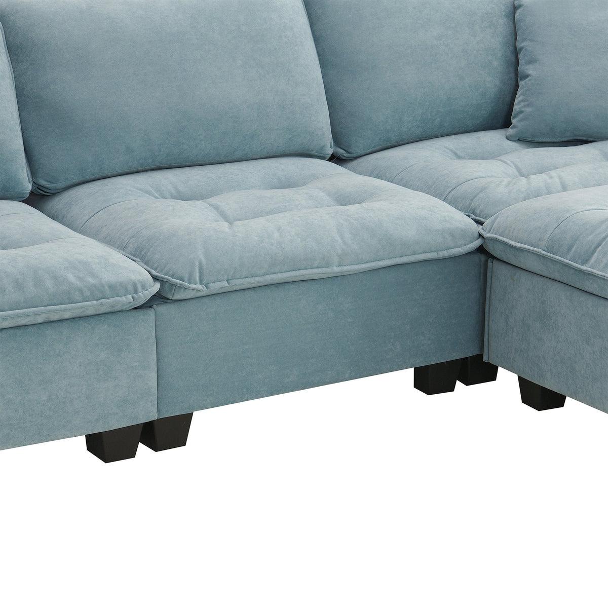 Sofá seccional convertible moderno de 100*59", sofá en forma de L reversible con cojines gratis, sofá cama de terciopelo de gamuza de 4 plazas