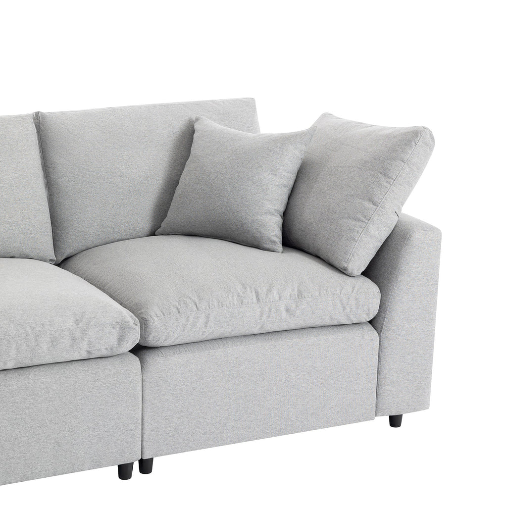 Down Filled Upholstery Convertible Sectional Sofa, L Shaped Couch With Reversible Chaise