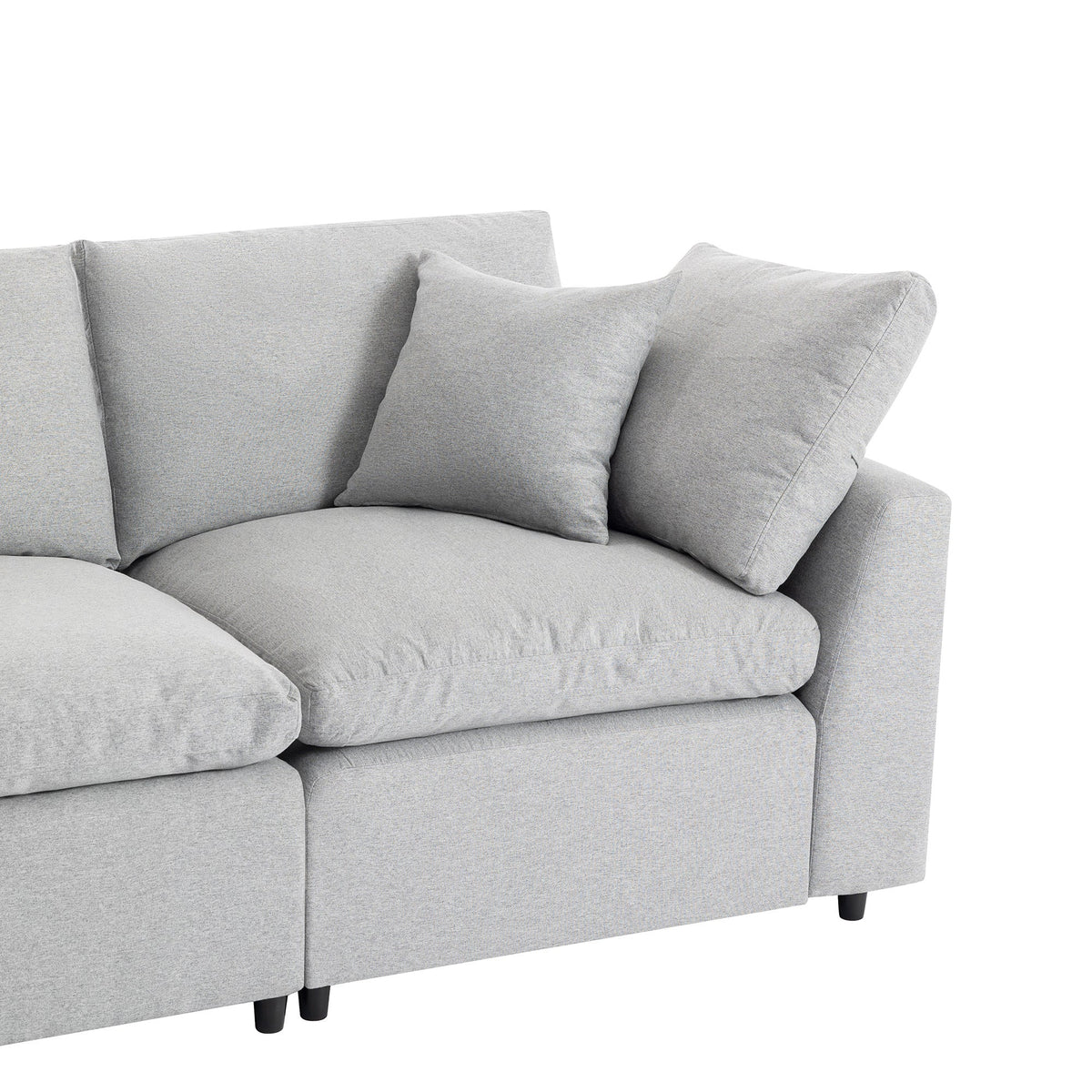 Down Filled Upholstery Convertible Sectional Sofa, L Shaped Couch With Reversible Chaise