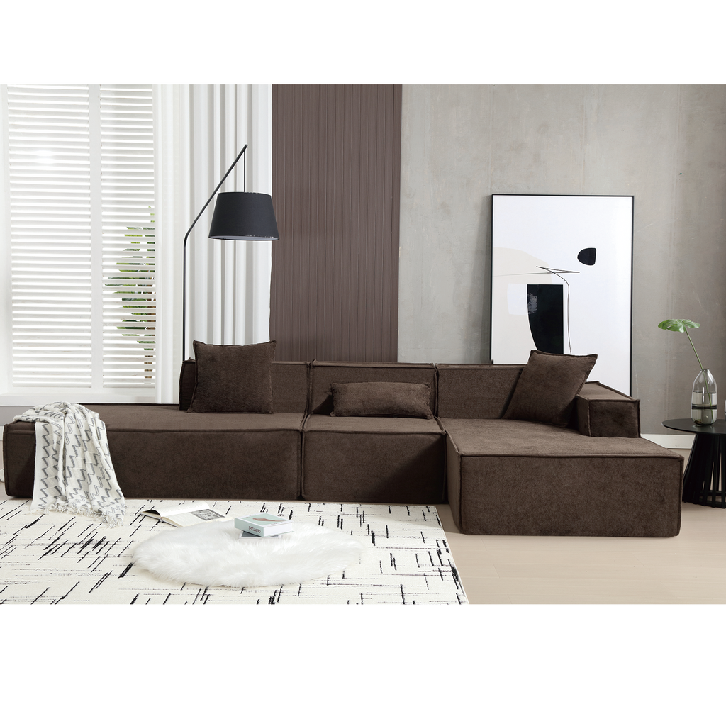 Modular Combination Living Room Sofa Set, Modern Minimalist Sofa, Free Installation Sofa, L-Shaped, Italian Minimalist T