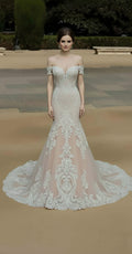 Melanie Embroidered Lace Mermaid Wedding Dress