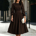 Women's Autumn Winter Crew-neck Long-sleeve Dress