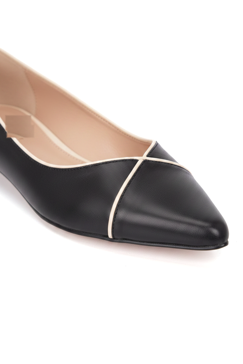 Ariri Black Leather Ballerinas – Comfort Flat