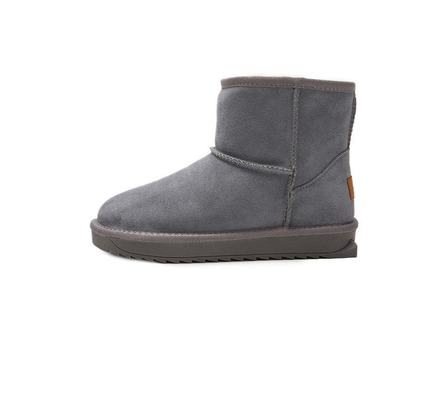 New Flat Bottom Medium Cotton Shoes Plush Snow Boots for Women