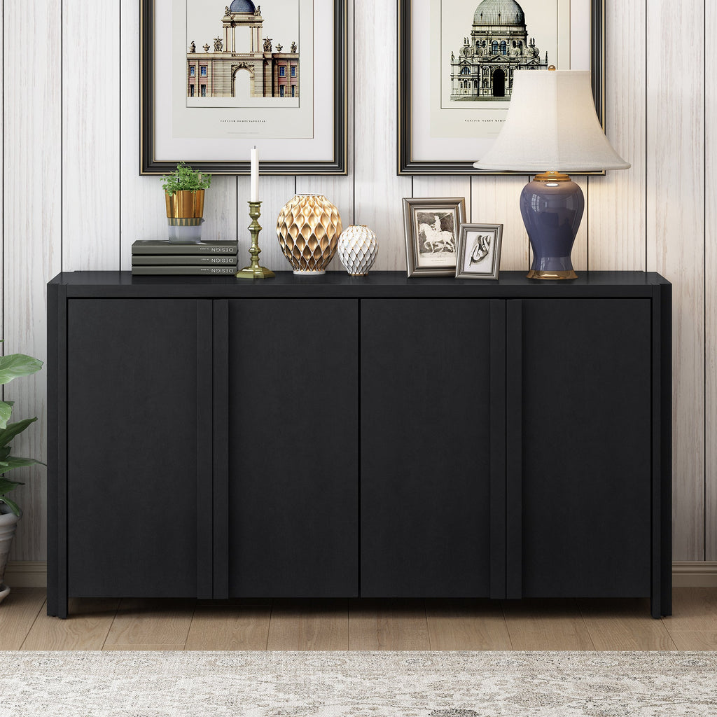 Designed Storage Cabinet Sideboard With 4 Doors , Adjustable Shelves, Suitable for Living Rooms, Entrance and Study Room