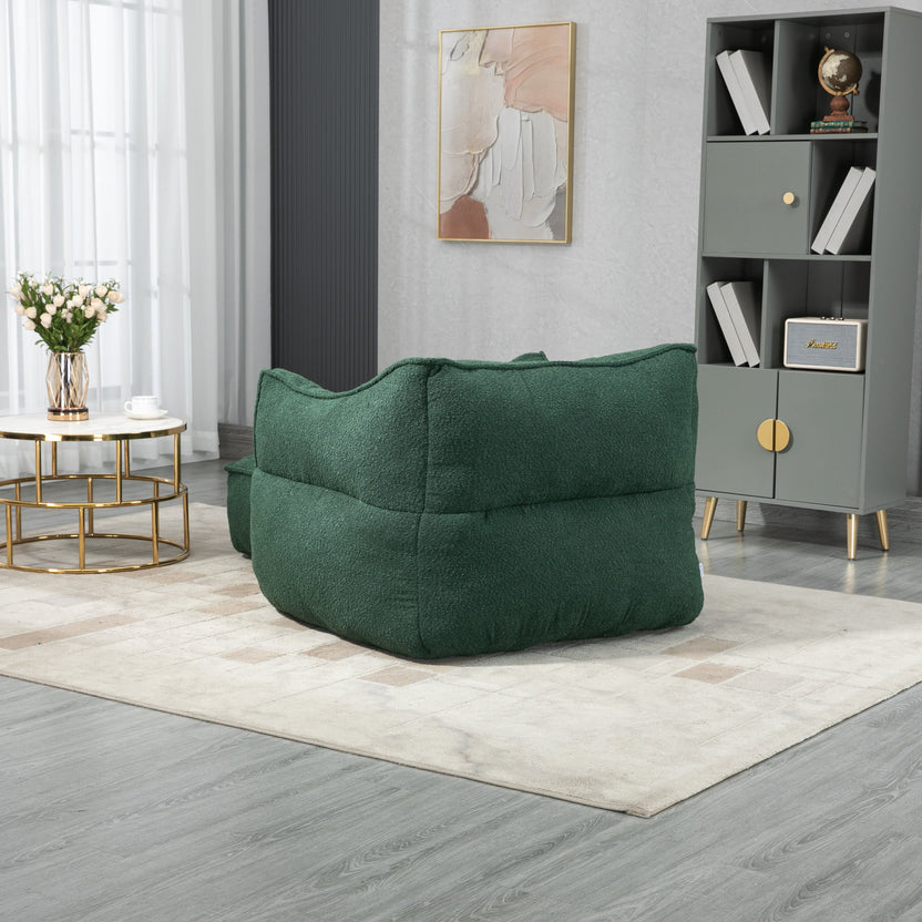 Sillón tipo puff, sofá perezoso/reposapiés, cómodo y duradero, sillón puff con respaldo alto para adultos y niños, para interiores y