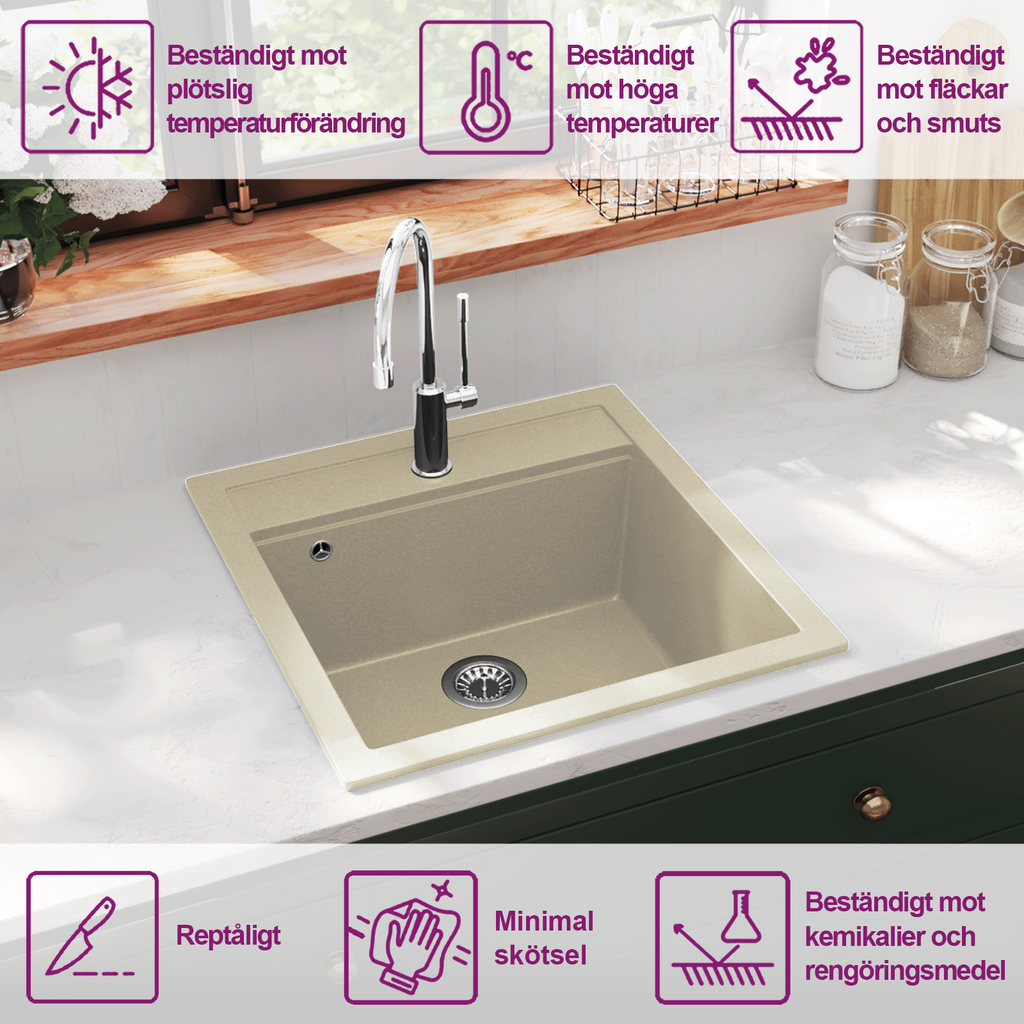 vidaXL Diskho granit enkel beige