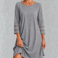 Women's 34-sleeve Round-neck Casual Dress
