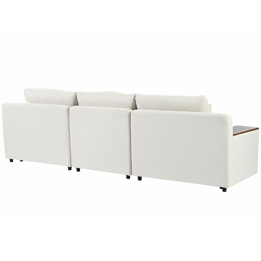 Sofá modular en forma de L con cojines de respaldo extraíbles, 3 almohadas y 2 espacios de almacenamiento, adecuado para salas de estar, ofi