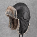 Unisex – czapka lotniczka w stylu vintage z naturalnej skóry owczej i bawełny