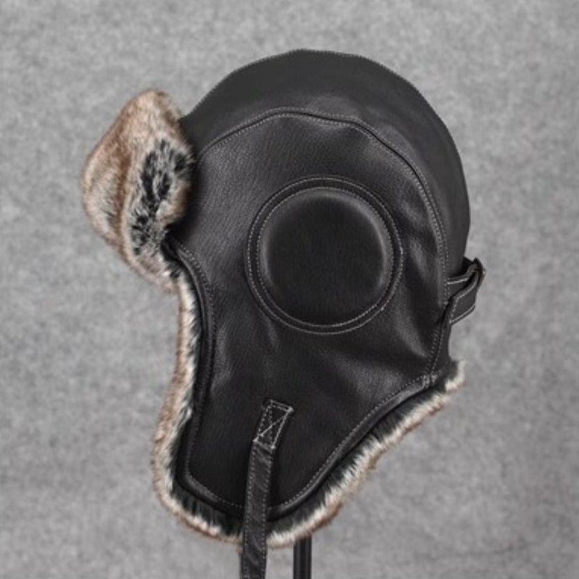Unisex Vintage - Style Genuine Sheepskin Aviator Cotton Hat