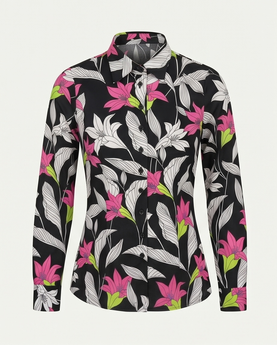 Exotic Bloom Extra Slim Fit-skjorta i bomull
