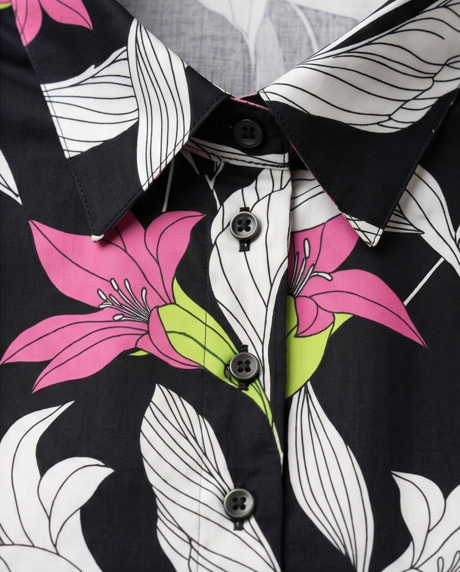 Exotic Bloom Extra Slim Fit Cotton Shirt