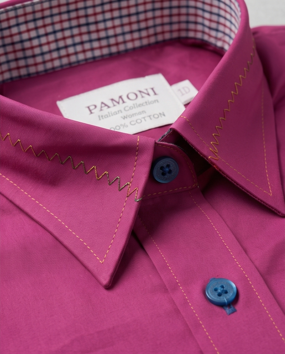 The Polished Magenta Fitted Cotton Shirt