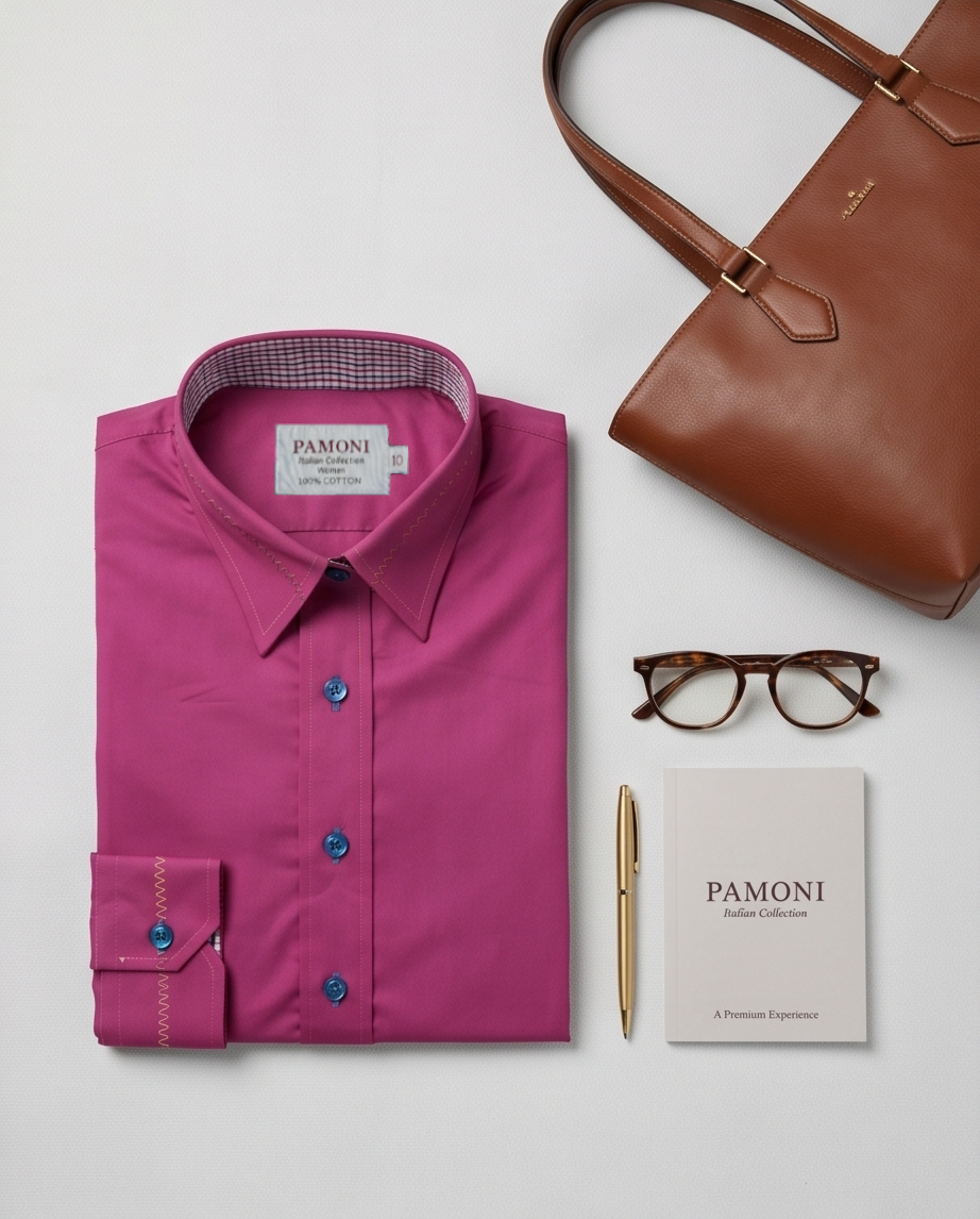 The Polished Magenta Fitted Cotton Shirt