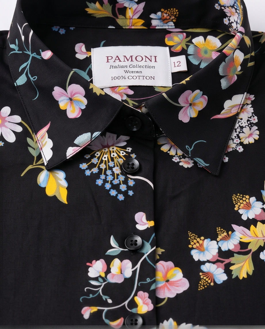 Camisa de algodón entallada Botanical Garden