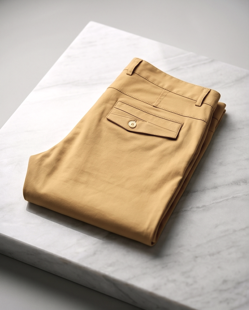 Beige Slim-Fit Stretch Chino – 100 % bomull