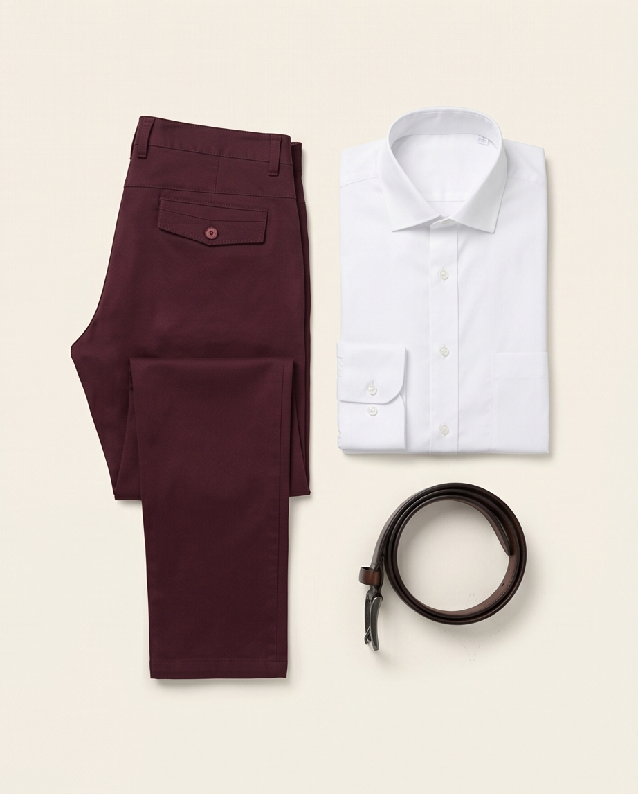 Burgundy Slim-Fit Stretch Chino