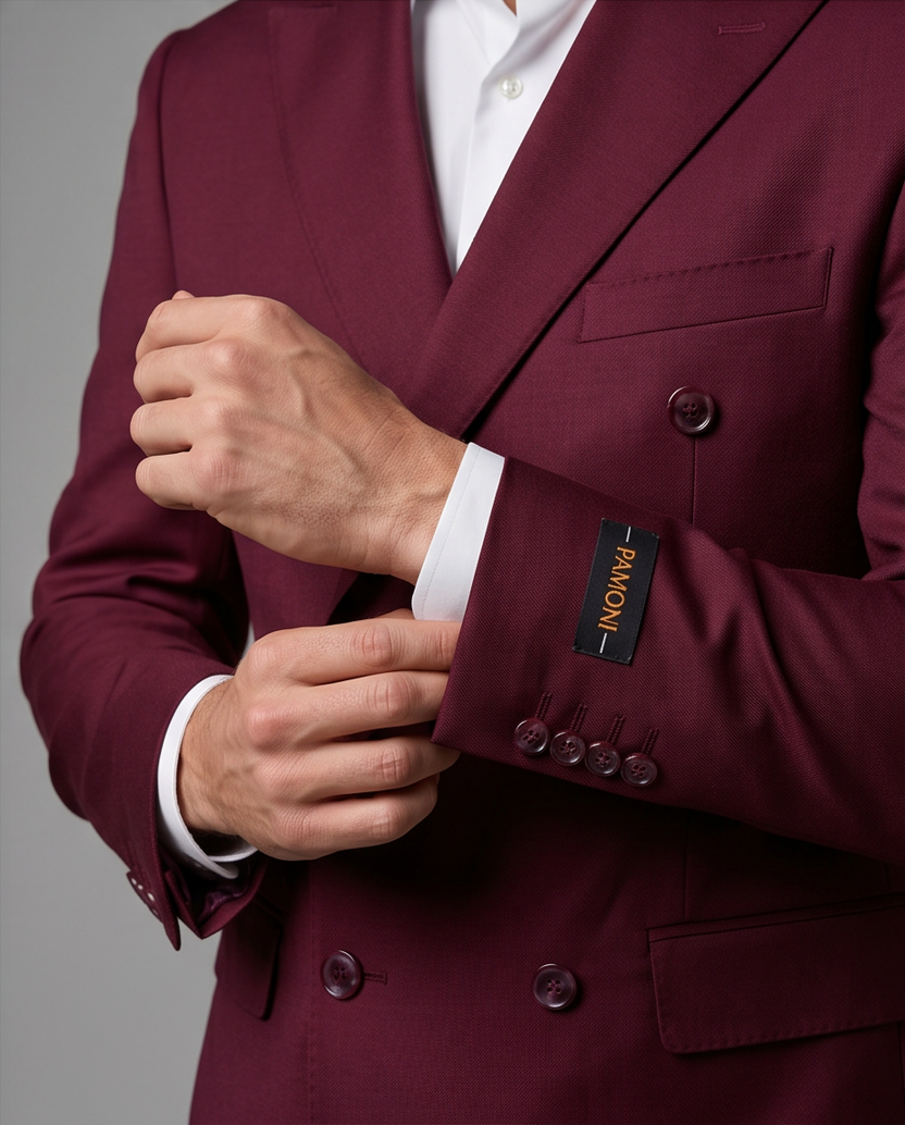 The Burgundy Tailored Double-Breasted Suit