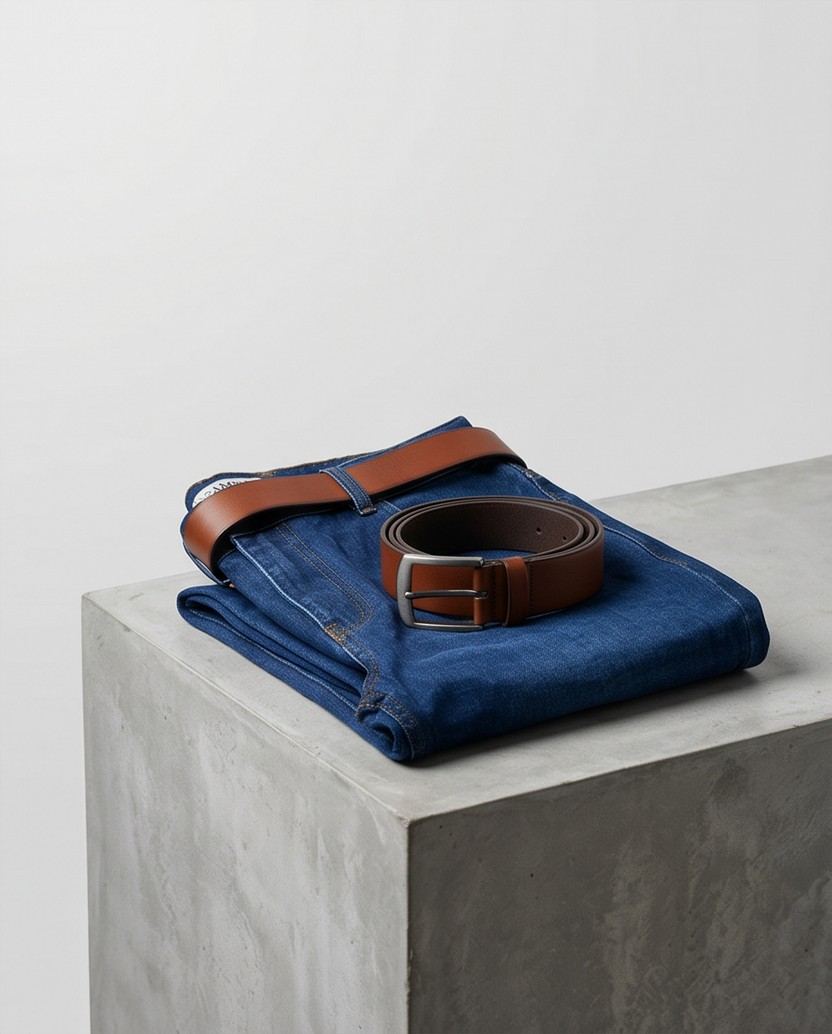 Herrjeans med regular fit och kontrastdetalj på fickan