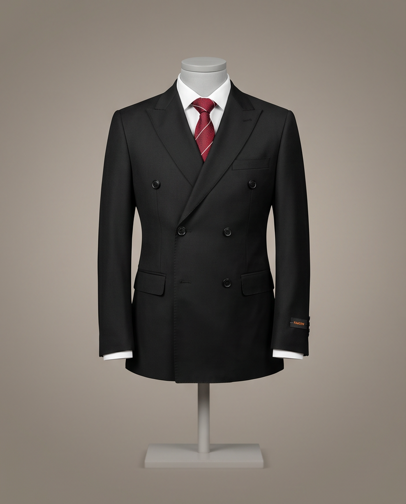 Elegant Black Double-Breasted Suit