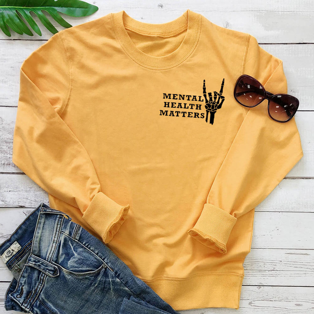 Mental Health Matters-hoodie med tryck