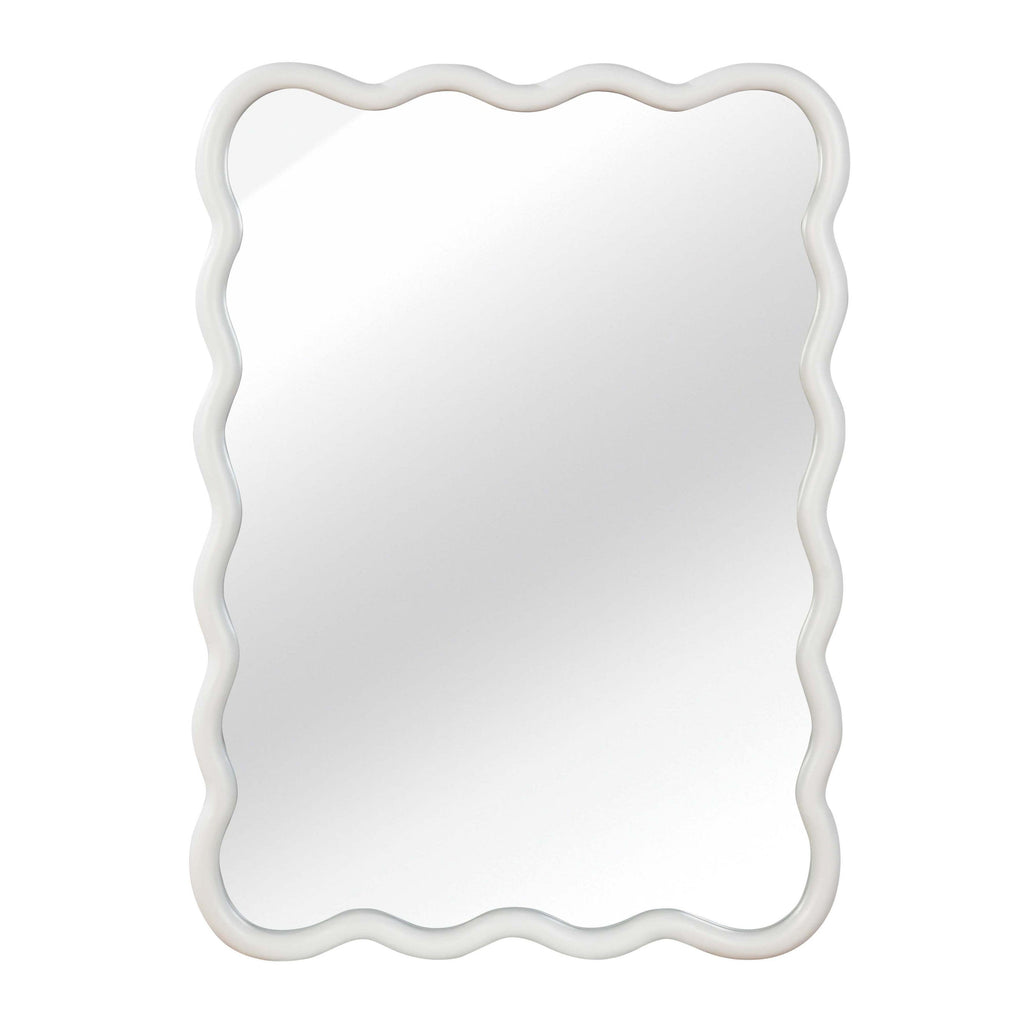 30'x40' Wavy Rectangle Solid Wood Frame Decorative Mirror,For Bedroom, Bathroom, Living Room, Entryway