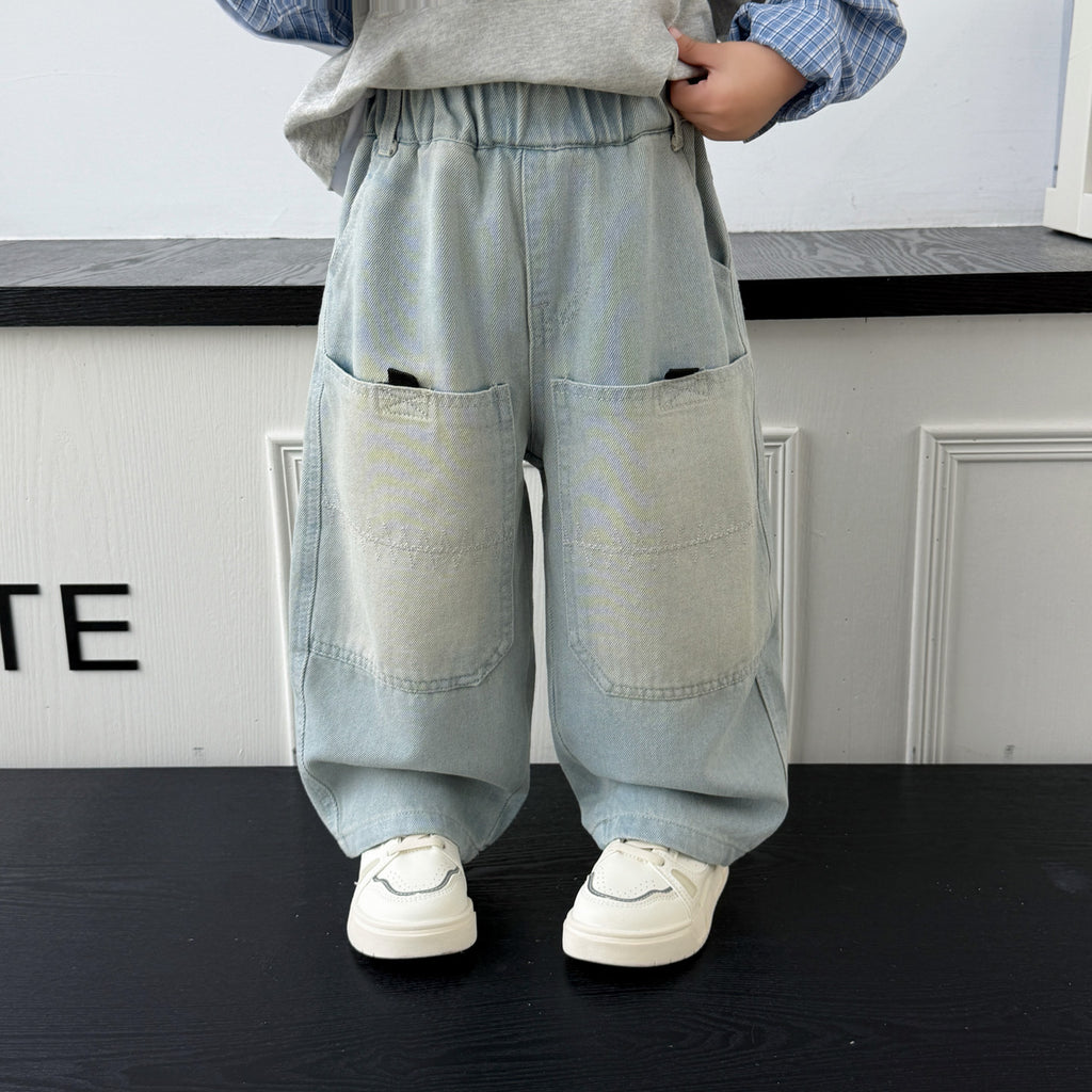 Curved Seam Denim Boys Pants