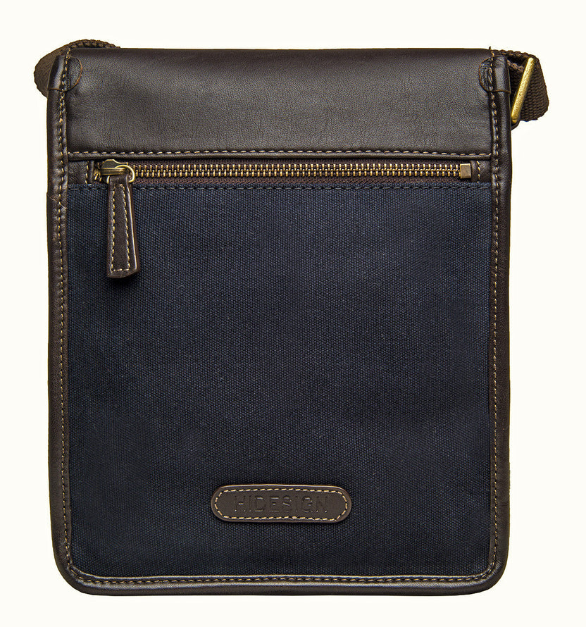 Aiden Genuine Leather and Canvas Mini Crossbody Men/Women Messenger Bag/Travel Bag / 10.5" iPad Bag