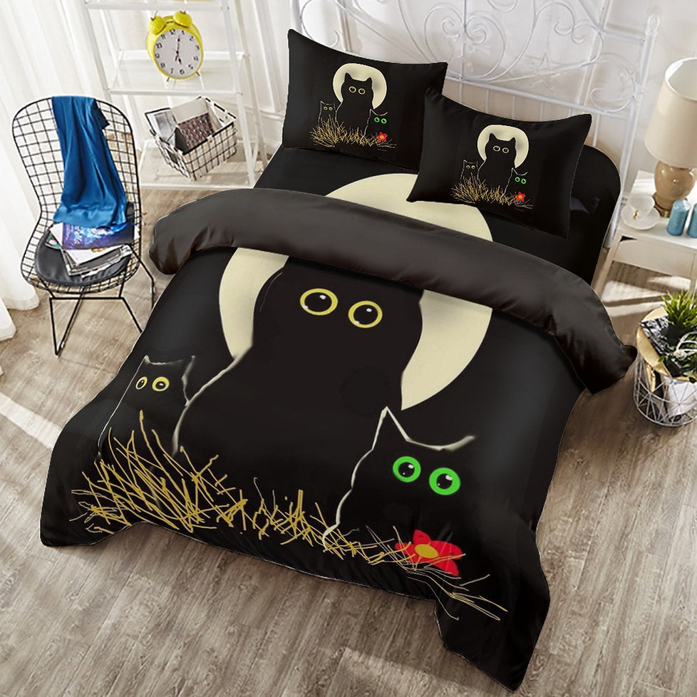 Night Cats Duvet Cover Set (Duvet Insert Not Included)