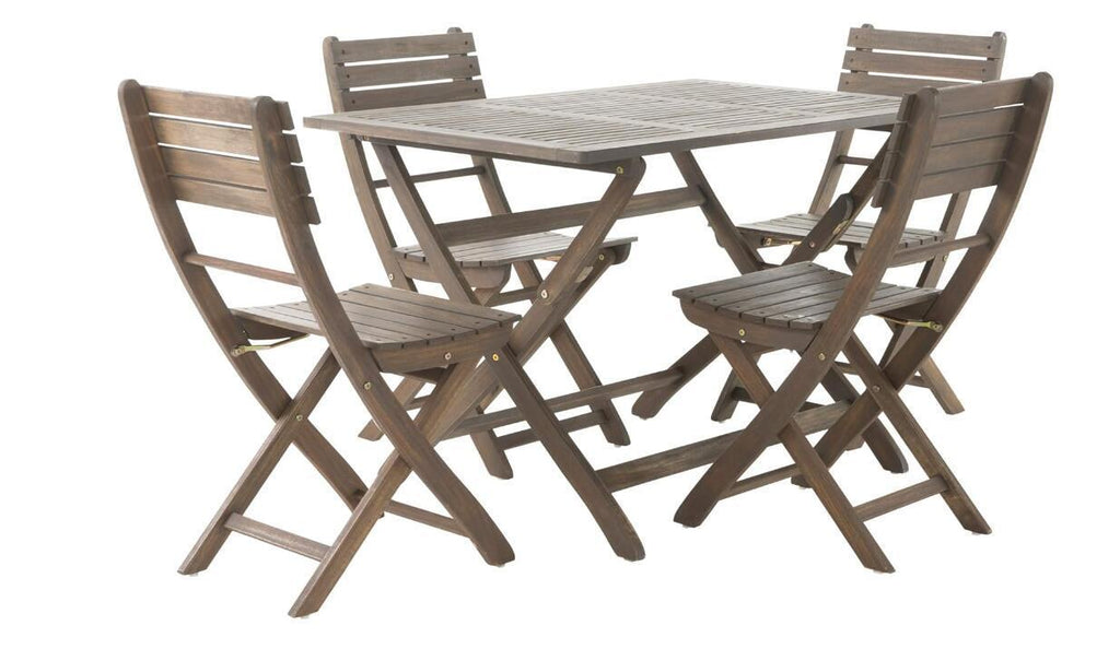 Juego de comedor plegable Positano, gris