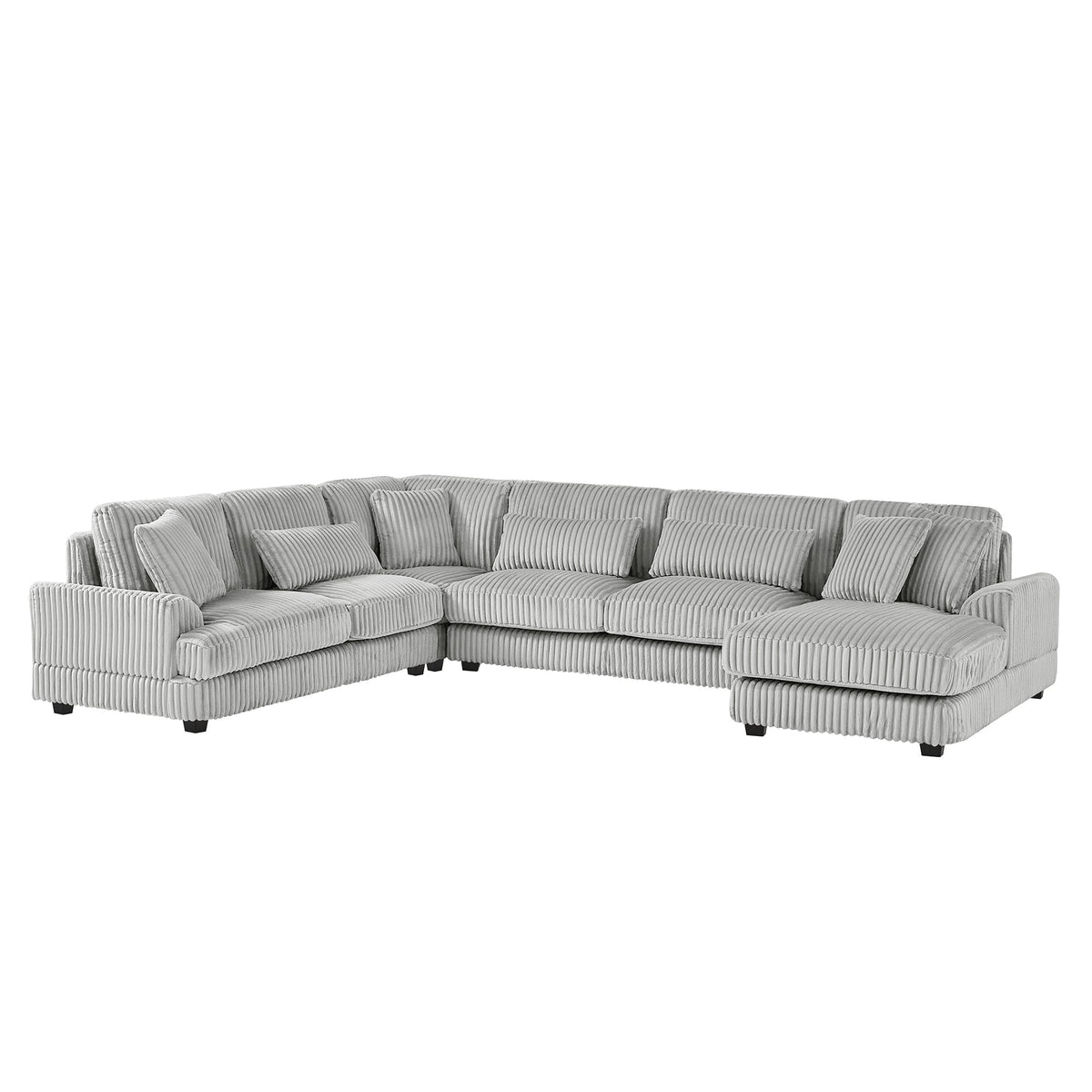 129" Oversized Sectional Sofa U-Shaped Sofa Couch Modern Sofa Upholstered in Soft Corduroy With a Chaise Lounge for Livi